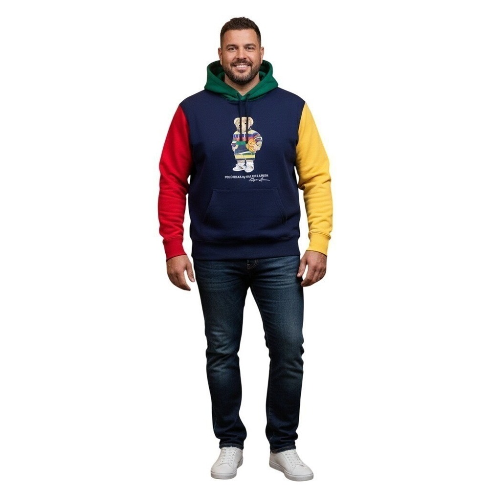 Polo Ralph Lauren Hoodie 3XB Polo Bear Basketball Colorblock Fleece NWOT